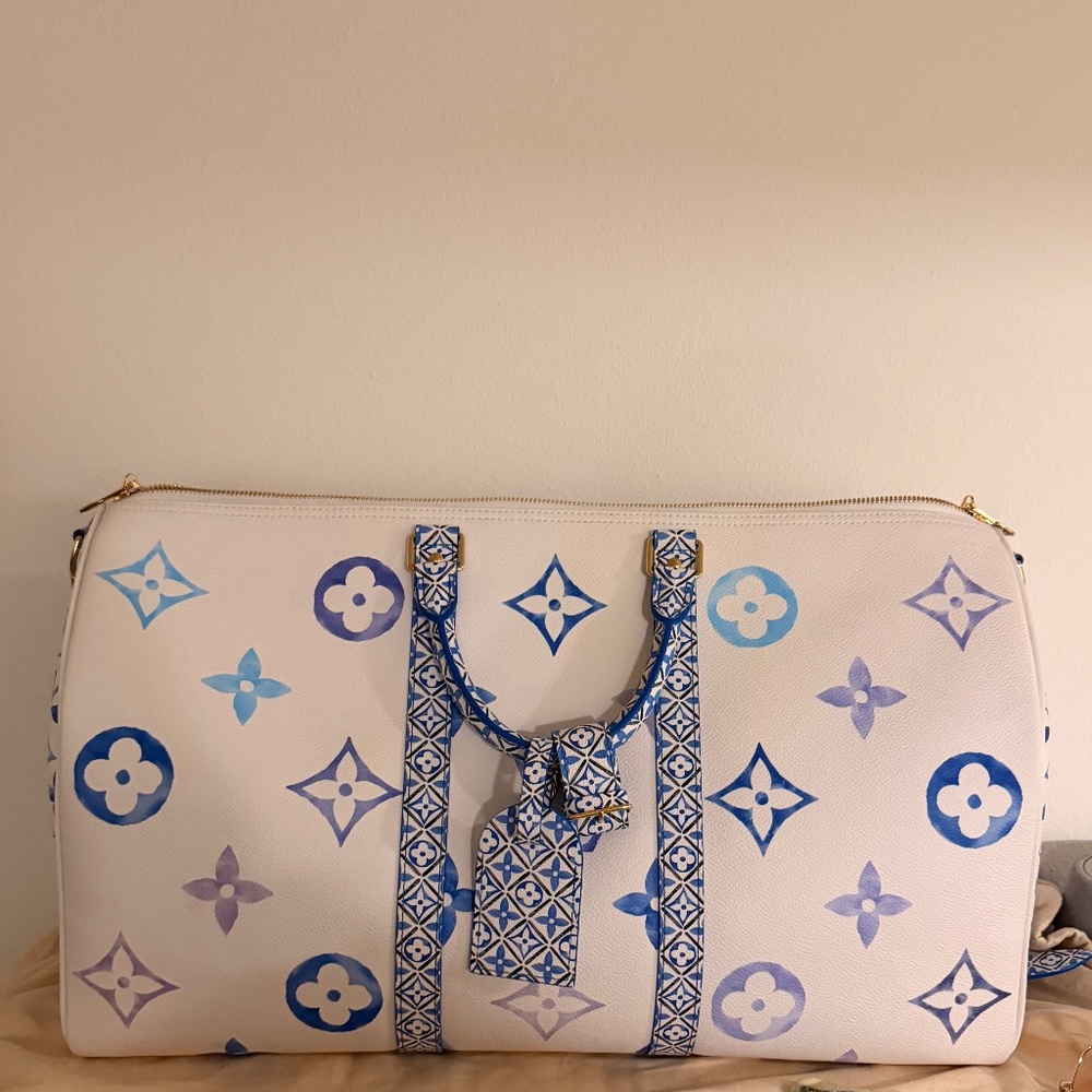 Louis Vuitton By The Pool Keepall Bandouliere 50 Watercolor Blue Limited